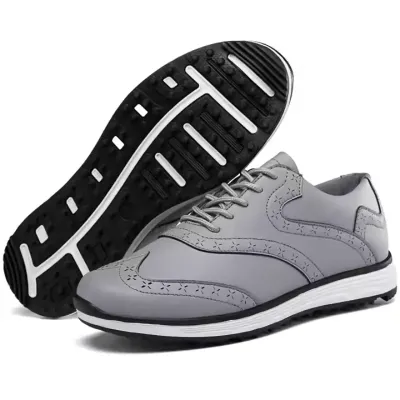 LEATHER MEN MALE GOLF BALL SHOES 
